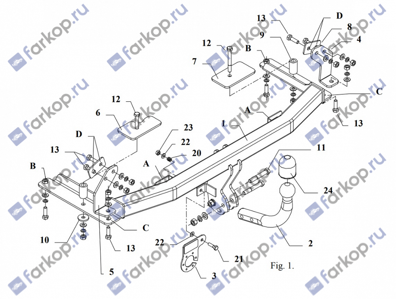 Фаркоп Auto-Hak для Opel Corsa (3,5 дв.) 2001-2006 Арт. E 38 E 38 в 