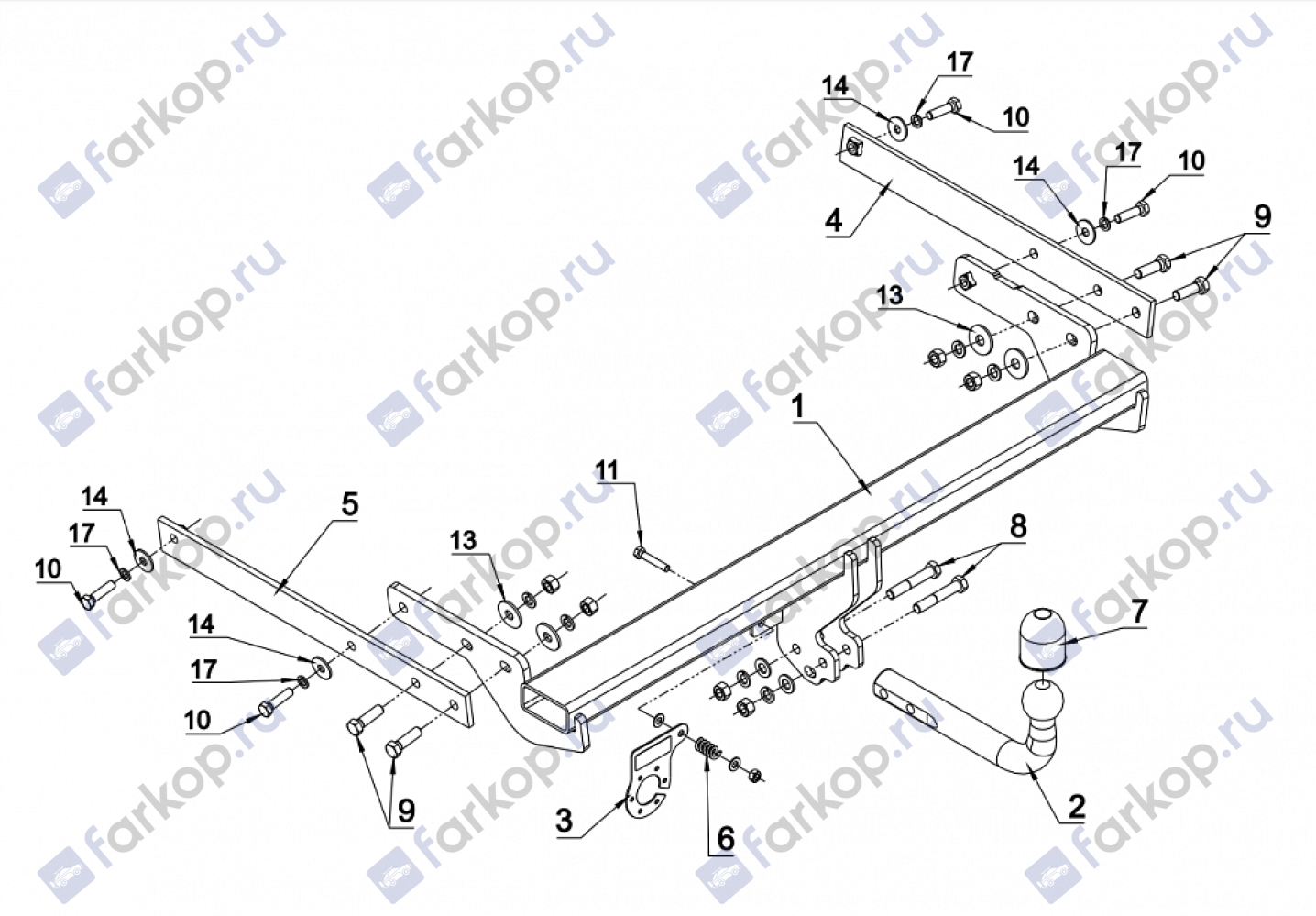 Фаркоп Auto-Hak для Ford Kuga 2013-2019 Арт. C 60 C 60 в 