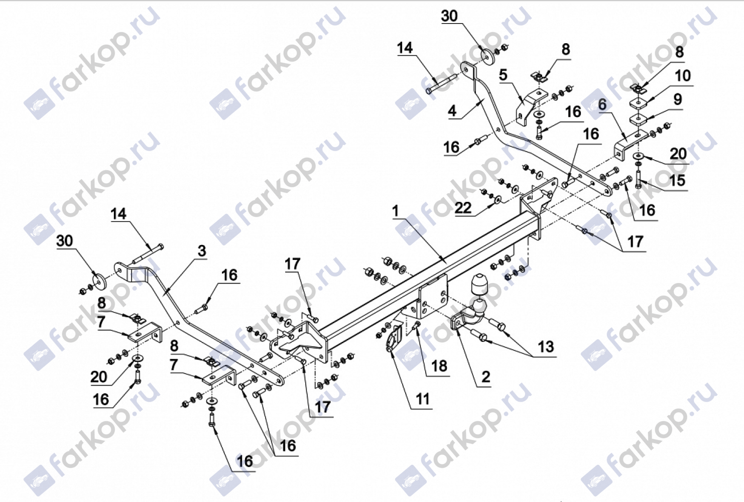 Фаркоп Auto-Hak для Citroen Jumper 2006-, (шасси L4, L5) R 46 в 