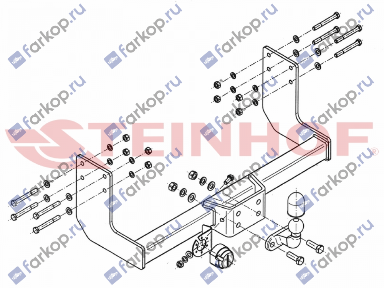 Фаркоп Steinhof для Ssang Yong Kyron 2006-2015 Арт. S-450 S-450 в 