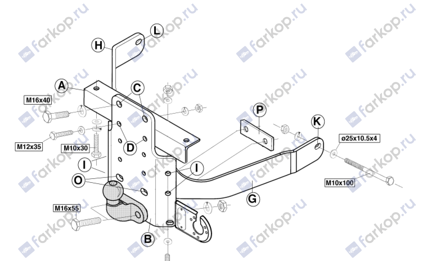 Фаркоп Brink для Land Rover Defender 90/110 1999-2016  Арт. 316400 316400 в 