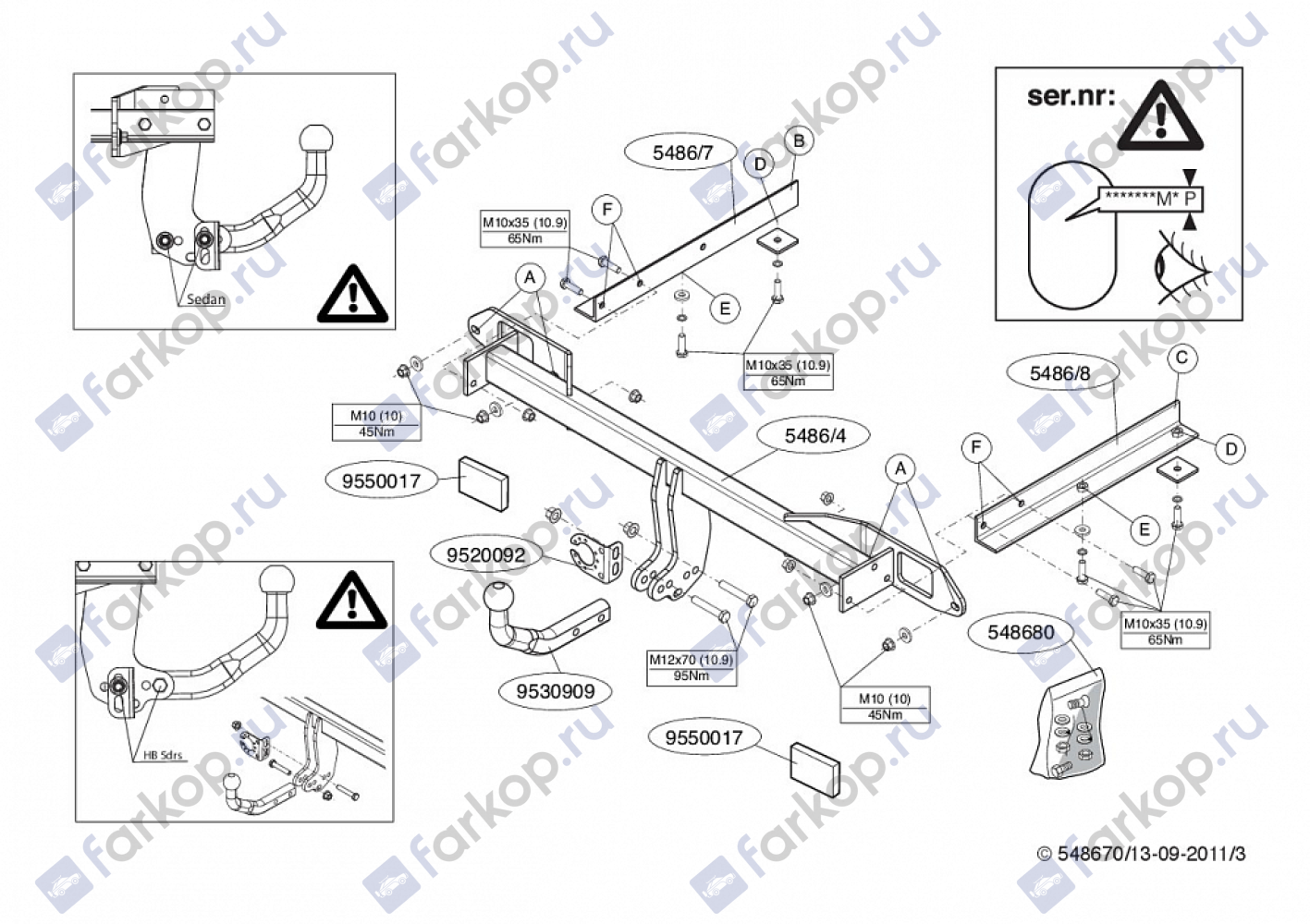 Фаркоп Brink для Chevrolet Cruze (седан) 2009-2015 Арт. 548600 548600 в 