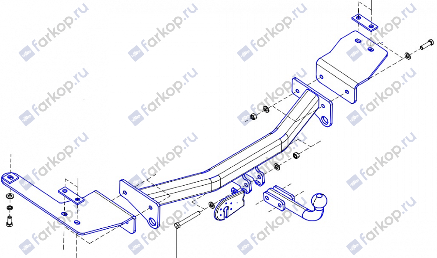 Фаркоп Oris для Toyota Land Сruiser 100 GX (105 кузов) 1998-2007 Арт. 3050-A 3050-A в 