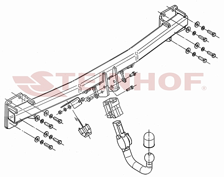 Фаркоп Steinhof для Porsche Cayenne 2002-2010 A-093 в 