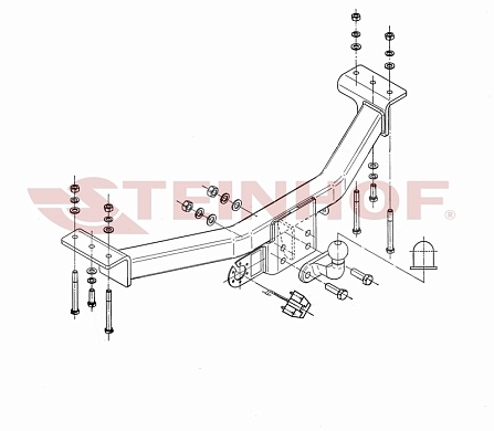 Фаркоп Steinhof для Mitsubishi Pajero Sport 1999-2008 Арт. M-350 M-350 в 