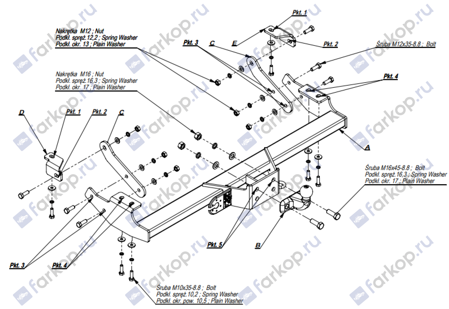 Фаркоп Imiola для Opel Vivaro 2001-2014 R.024 в 