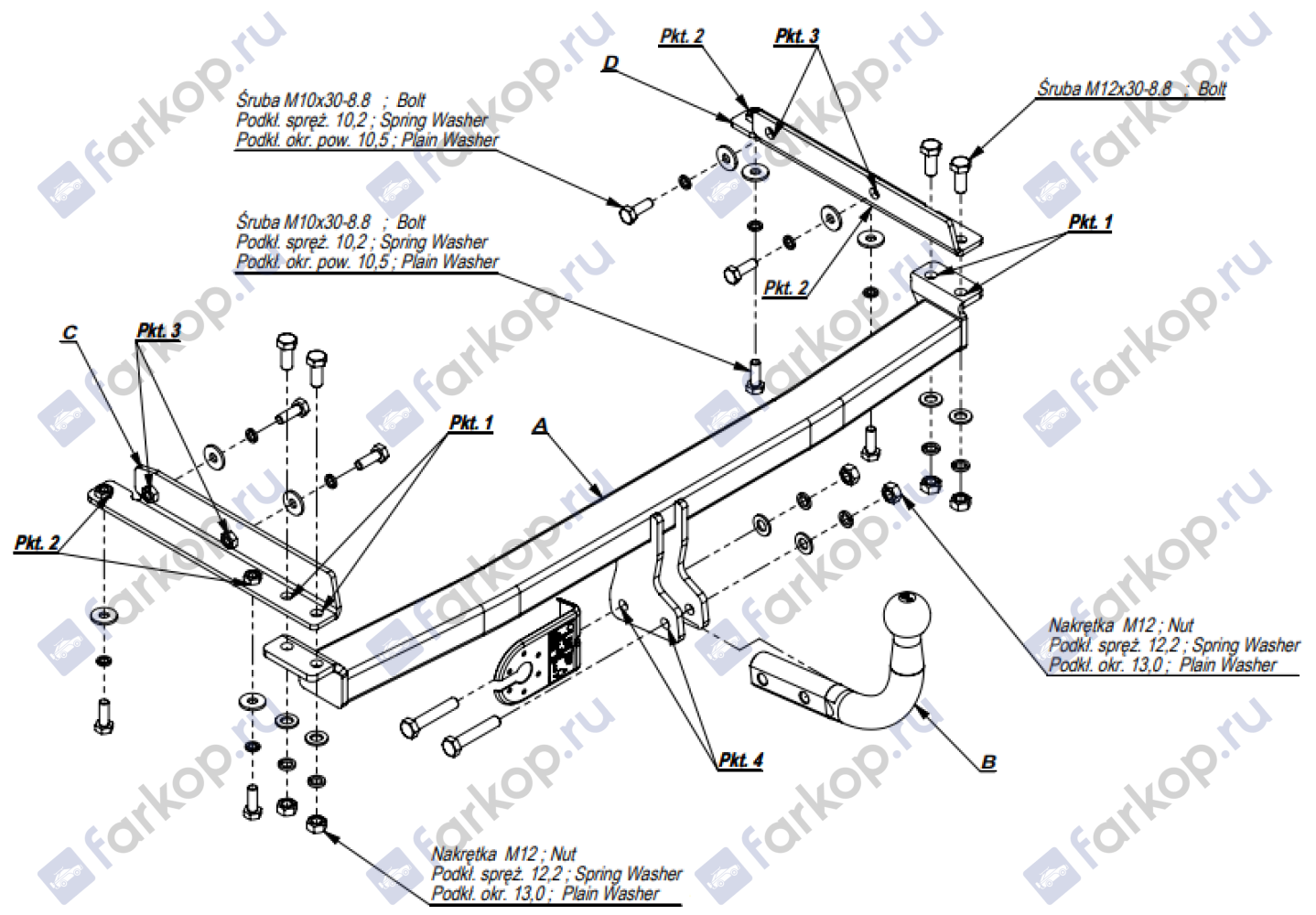 Фаркоп Imiola для Nissan Micra (3,5 дв) 2003-2010 N.031 в 