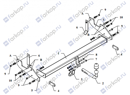 Фаркоп Auto-Hak для Toyota Hilux 2005 -2010 0 69 в 