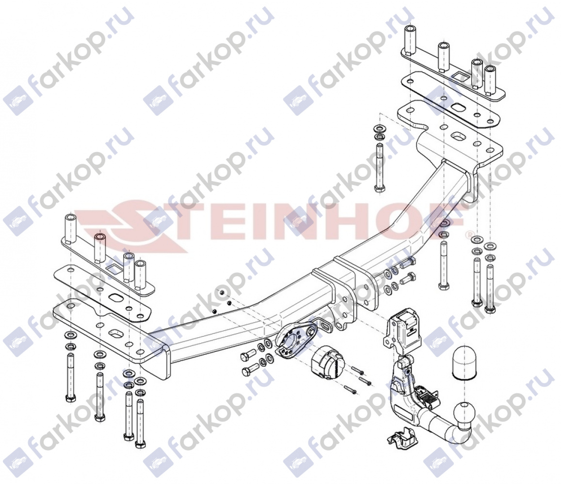 Фаркоп Steinhof для Land Rover Discovery Sport 2014-2019 (с запасн. колесом в багажнике) Арт. L-123 L-123 в 