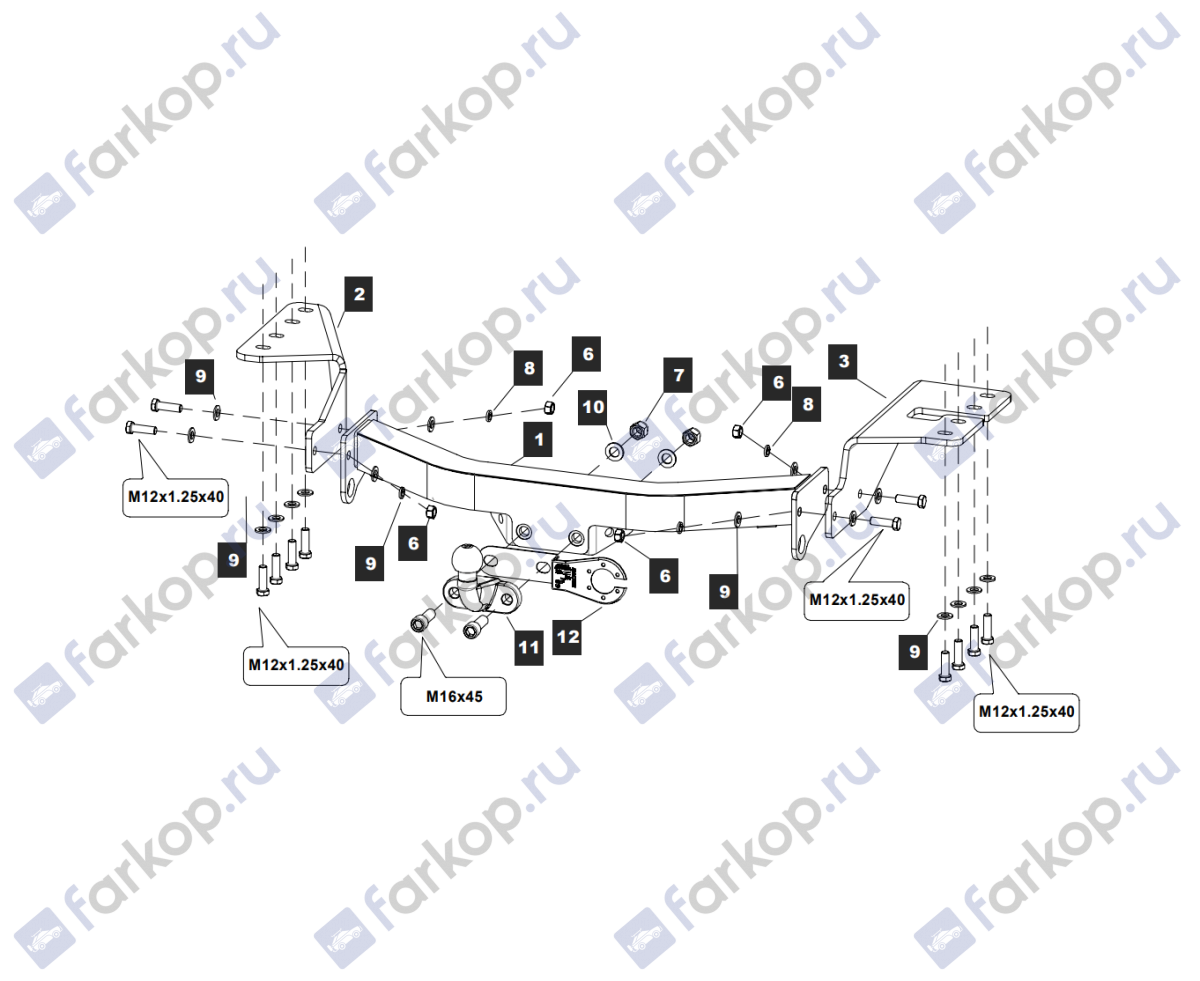 Фаркоп Baltex для Toyota Fortuner 2013-2016 Арт. 24258808 24258808 в 