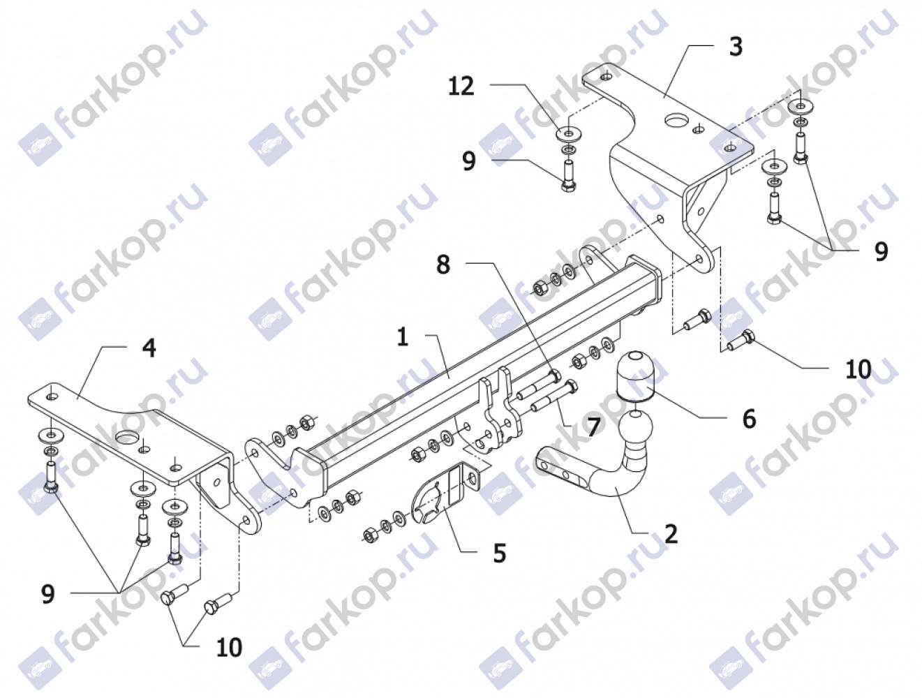 Фаркоп Auto-Hak для Toyota Corolla 2013-2018 Арт. 0 86 0 86 в 