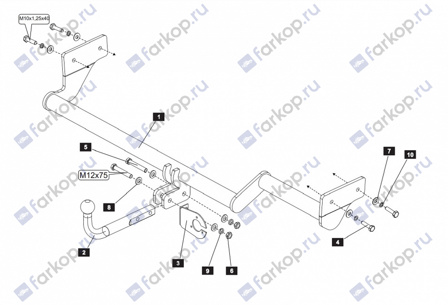 Фаркоп Baltex для Kia Cerato 2009-2013 Арт. 11203412 11203412 в 