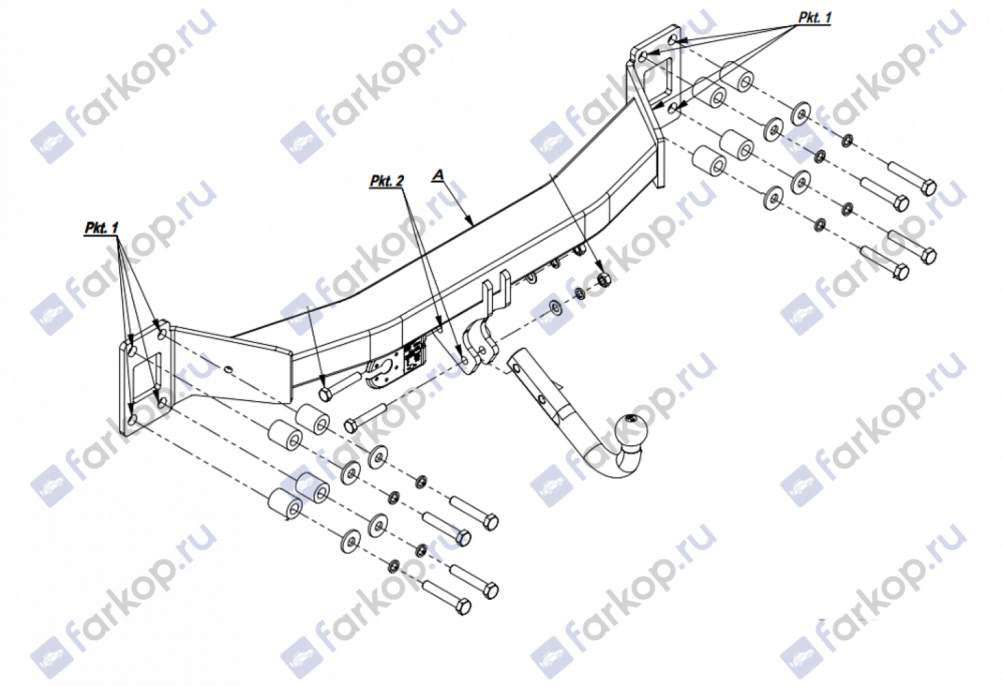 Фаркоп Imiola для Volkswagen Touareg 2002-2010 W.031 в 