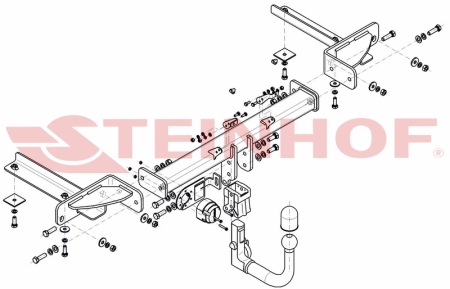 Фаркоп Steinhof для Opel Astra J GTC 2010-2016 Арт. O-104 O-104 в 