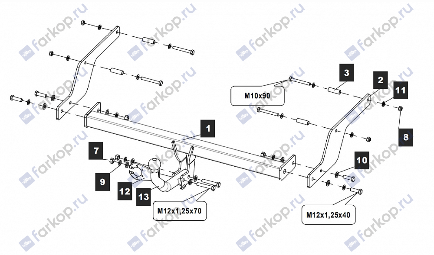 Фаркоп Baltex для Nissan Almera 2013- Арт. 15.3041.12 15.3041.12 в 