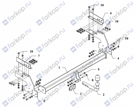 Фаркоп Auto-Hak для Nissan NP300 2008-2015, (пикап, трубчатый бампер) Арт. V 68 V 68 в 