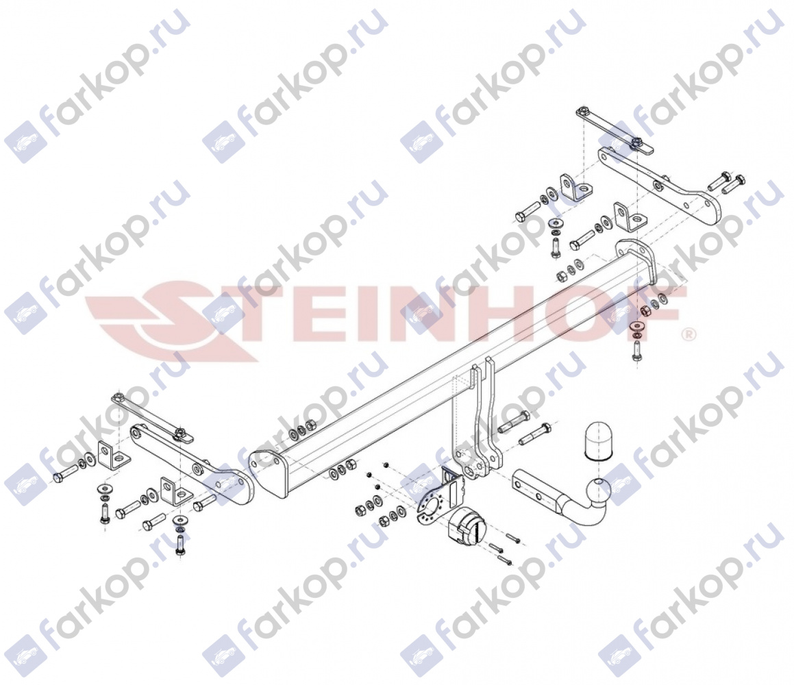 Фаркоп Steinhof для Nissan Qashqai 2018-2021 Арт. N-111 N-111 в 