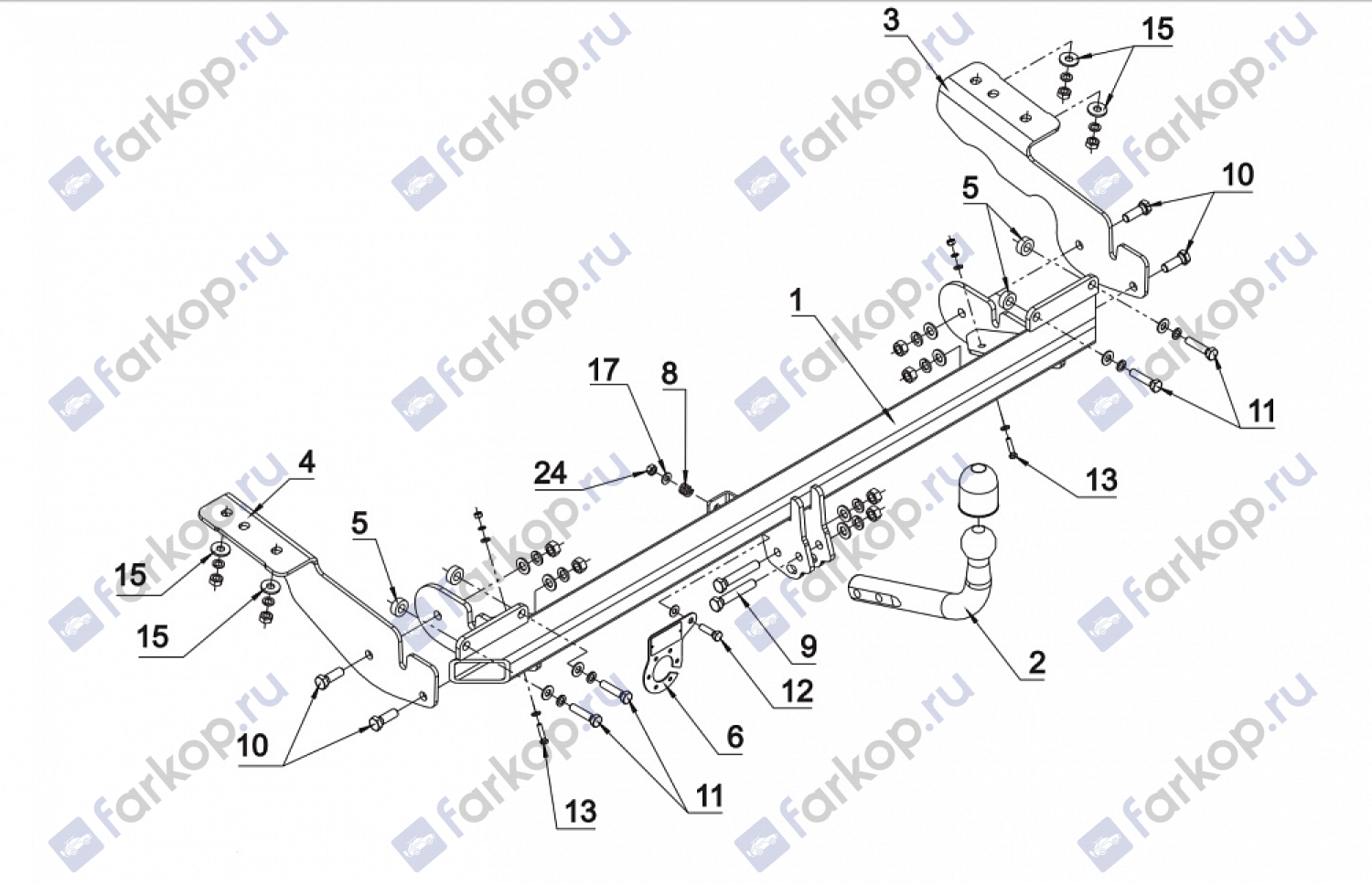 Фаркоп Auto-Hak для Citroen C4 Picasso 2007 -2013 P 31 в 