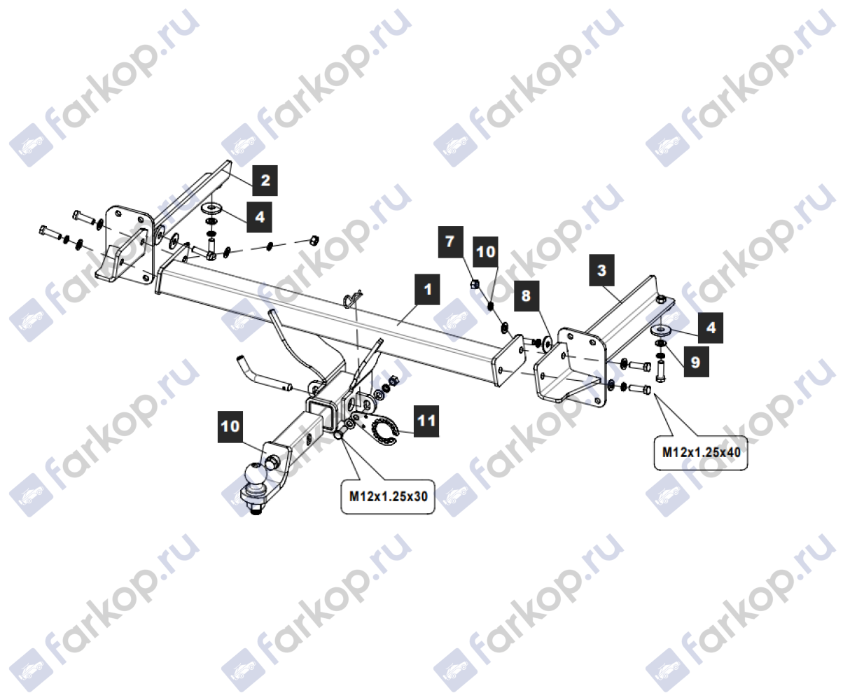 Фаркоп TowRus для Geely Atlas 2023- Арт. 289255 289255 в 