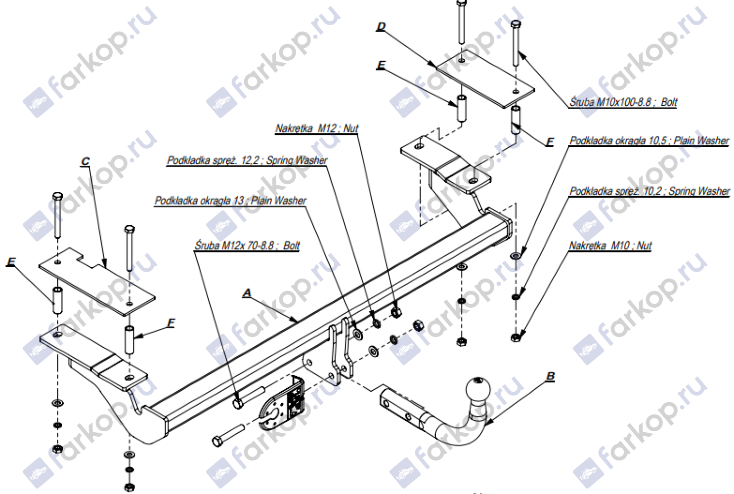 Фаркоп Imiola для Opel Astra (хетчбек) 2004-2009 Арт. O.030 O.030 в 