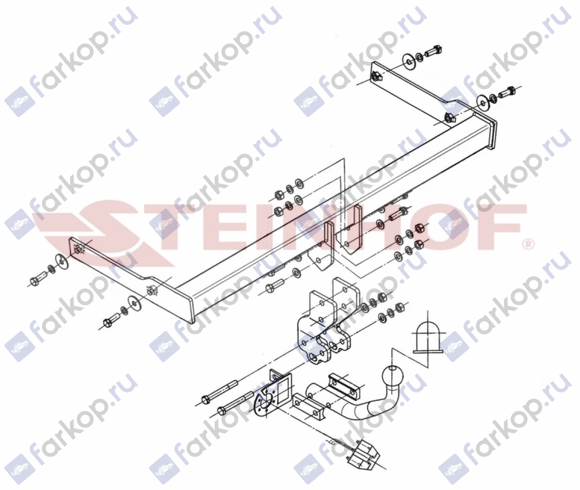 Фаркоп Steinhof для Volkswagen Passat 2005-2011 Арт. V-140 V-140 в 