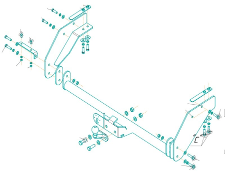 Фаркоп Oris для Ford Ranger 1999-2005 3956-F в 