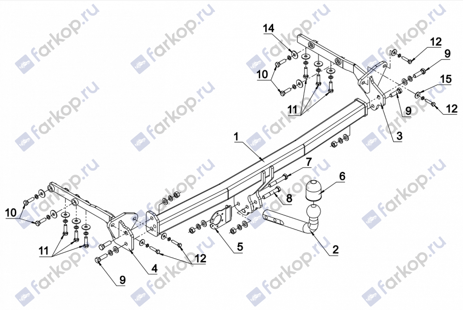 Фаркоп Auto-Hak для Nissan X-Trail 2007-2014, (кроме авто с парктроником) Арт. V 67 V 67 в 