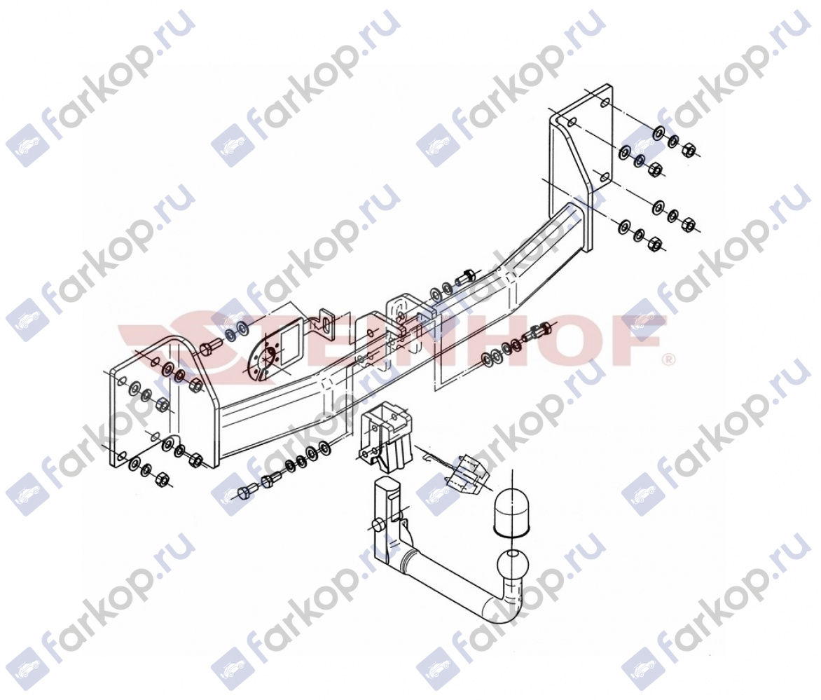 Фаркоп Steinhof для BMW X6 (E71) 2008-2014 Арт. B-063 B-063 в 