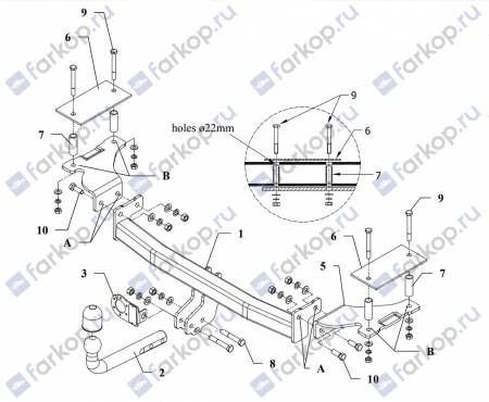 Фаркоп Auto-Hak для Opel Combo 1995-2001 Арт. E 20 E 20 в 