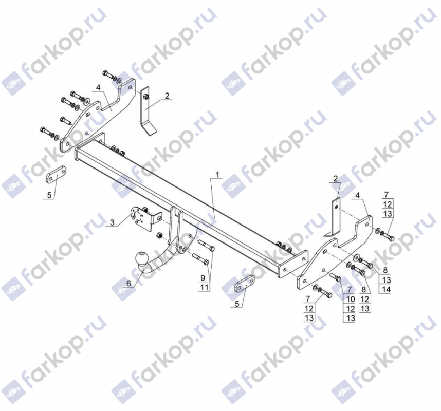 Фаркоп AvtoS для Toyota Hilux 2005-2010 TY 36 в 