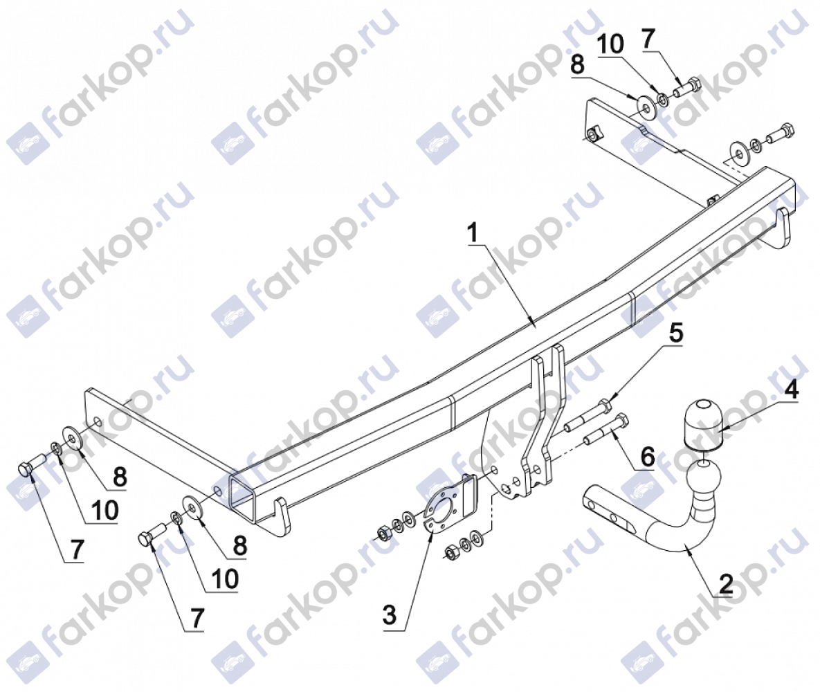 Фаркоп Auto-Hak для Volkswagen Passat 2005-2010 Арт. K 48 K 48 в 