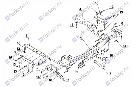 Фаркоп Auto-Hak для Toyota RAV4 2016-2019 Арт. 0 91 0 91 в 