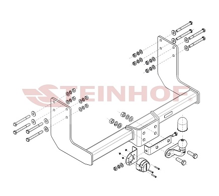 Фаркоп Steinhof для Mercedes Sprinter 2018- (без ступеньки, одинарн. колёса, база 3665/4325 mm) Арт. M-181 M-181 в 
