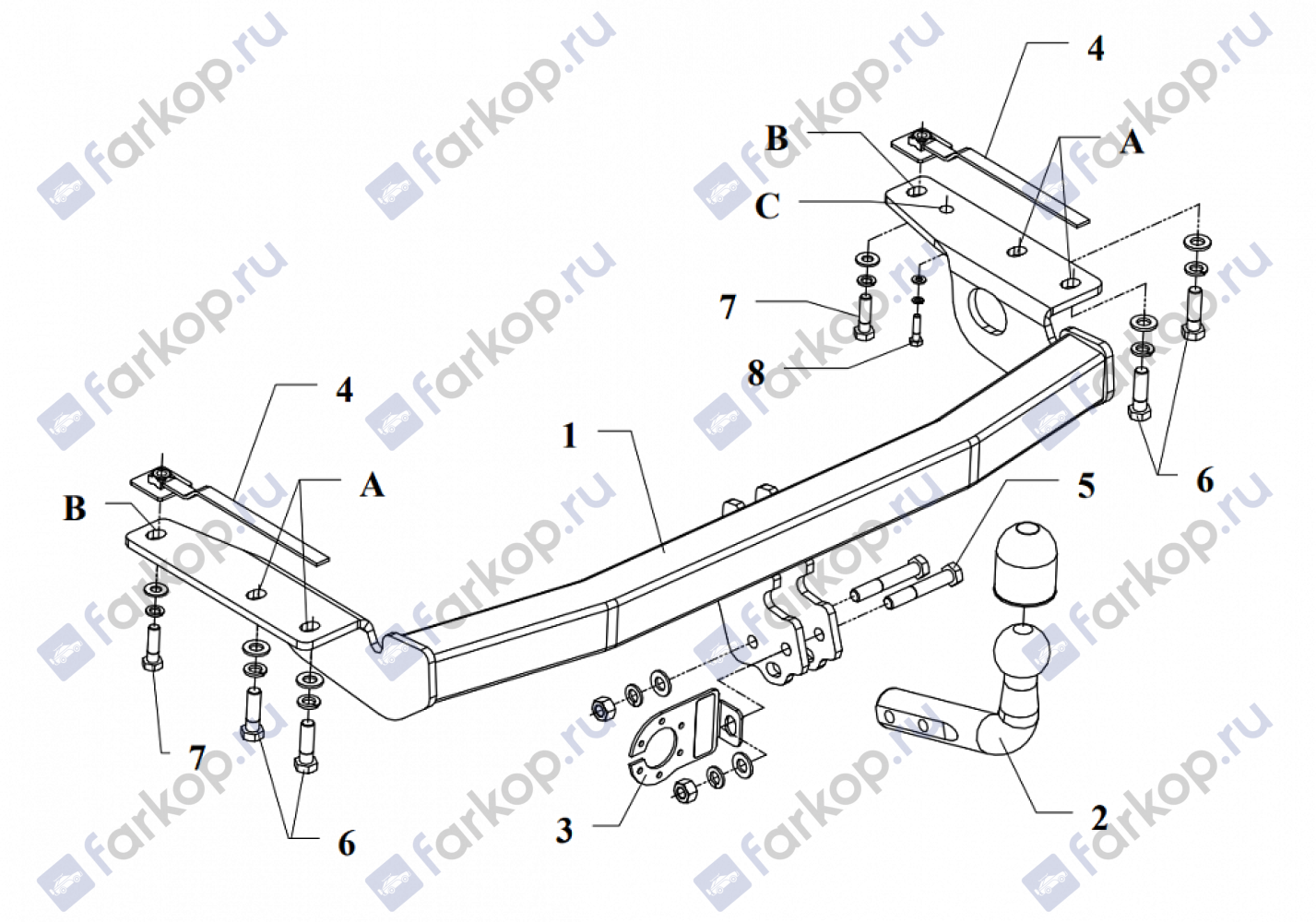 Фаркоп Auto-Hak для Toyota Corolla 2002-2007 Арт. 0 47 0 47 в 