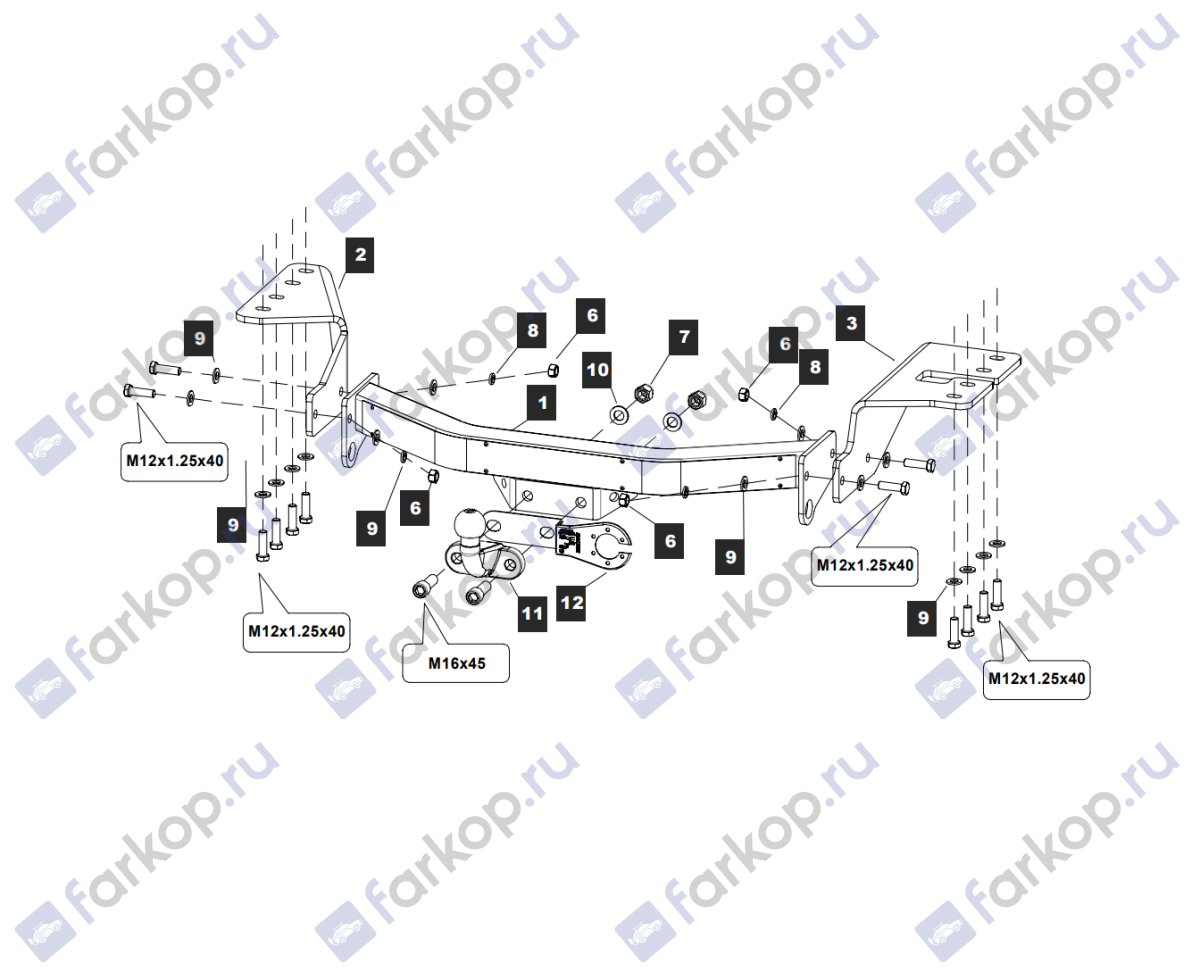 Фаркоп Baltex для Toyota Fortuner 2013-2016 Арт. 24258805 24258805 в 