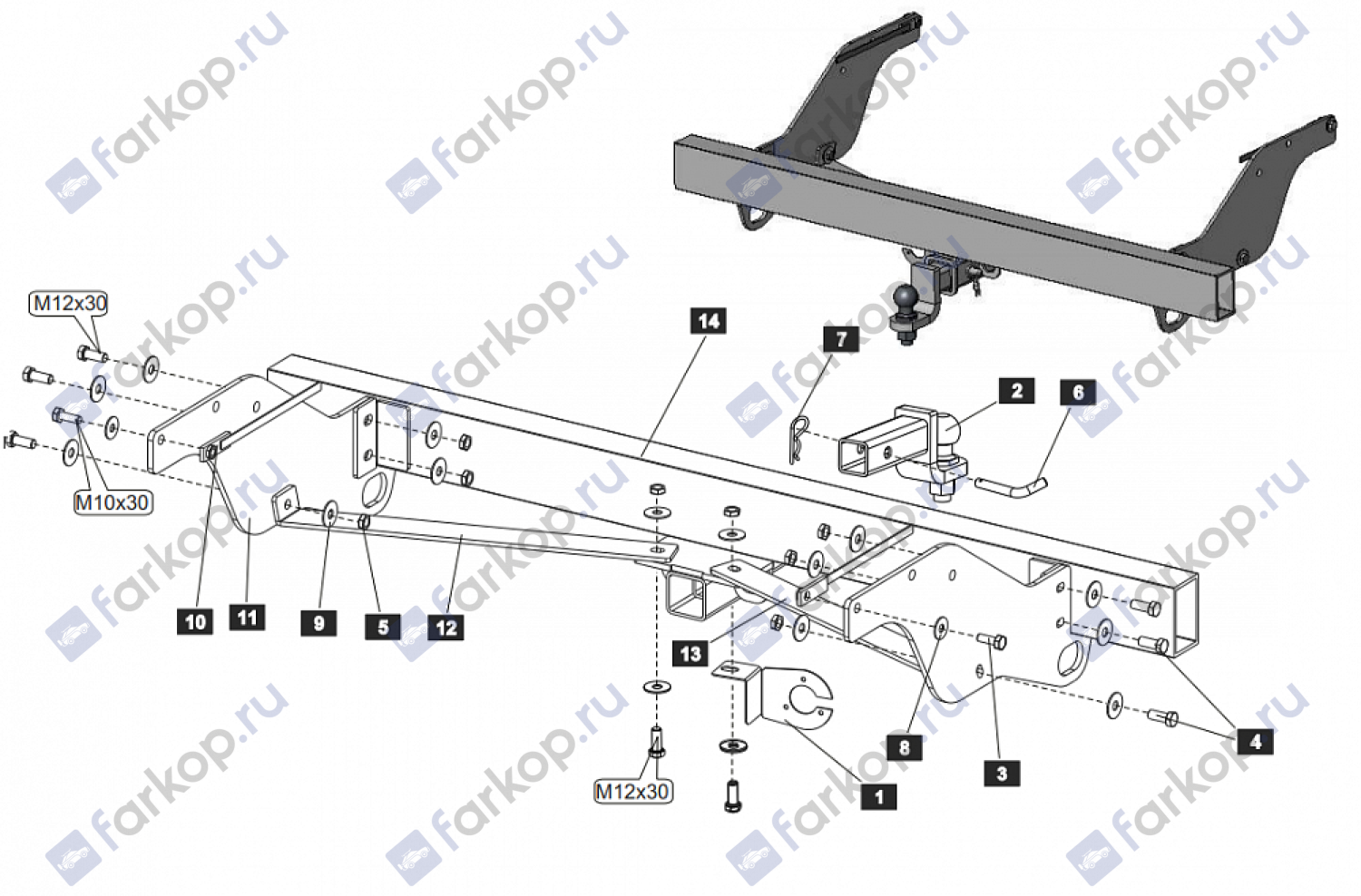 Фаркоп Baltex для Ford Ranger 2006-2011 Арт. 08160831 08160831 в 