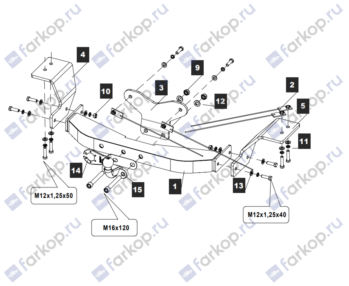 Фаркоп Baltex для Tank 500 2022- Арт. 289207 289207 в 