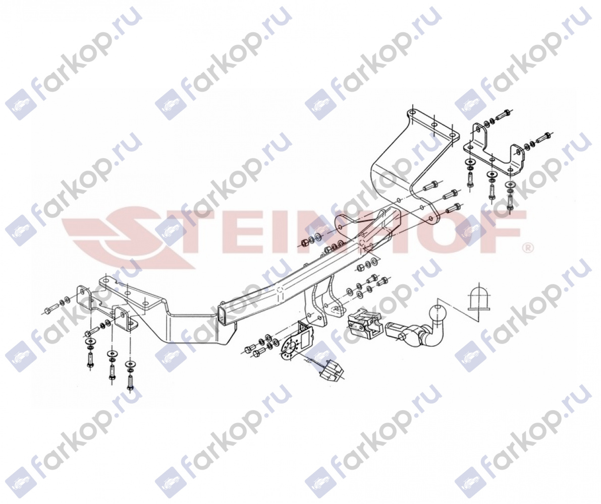 Фаркоп Steinhof для Citroen C-Crosser 2007-2012 M-355 в 