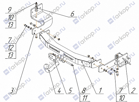 Фаркоп Oris для Mitsubishi Pajero Sport 2008-2017 4167-ABP в 