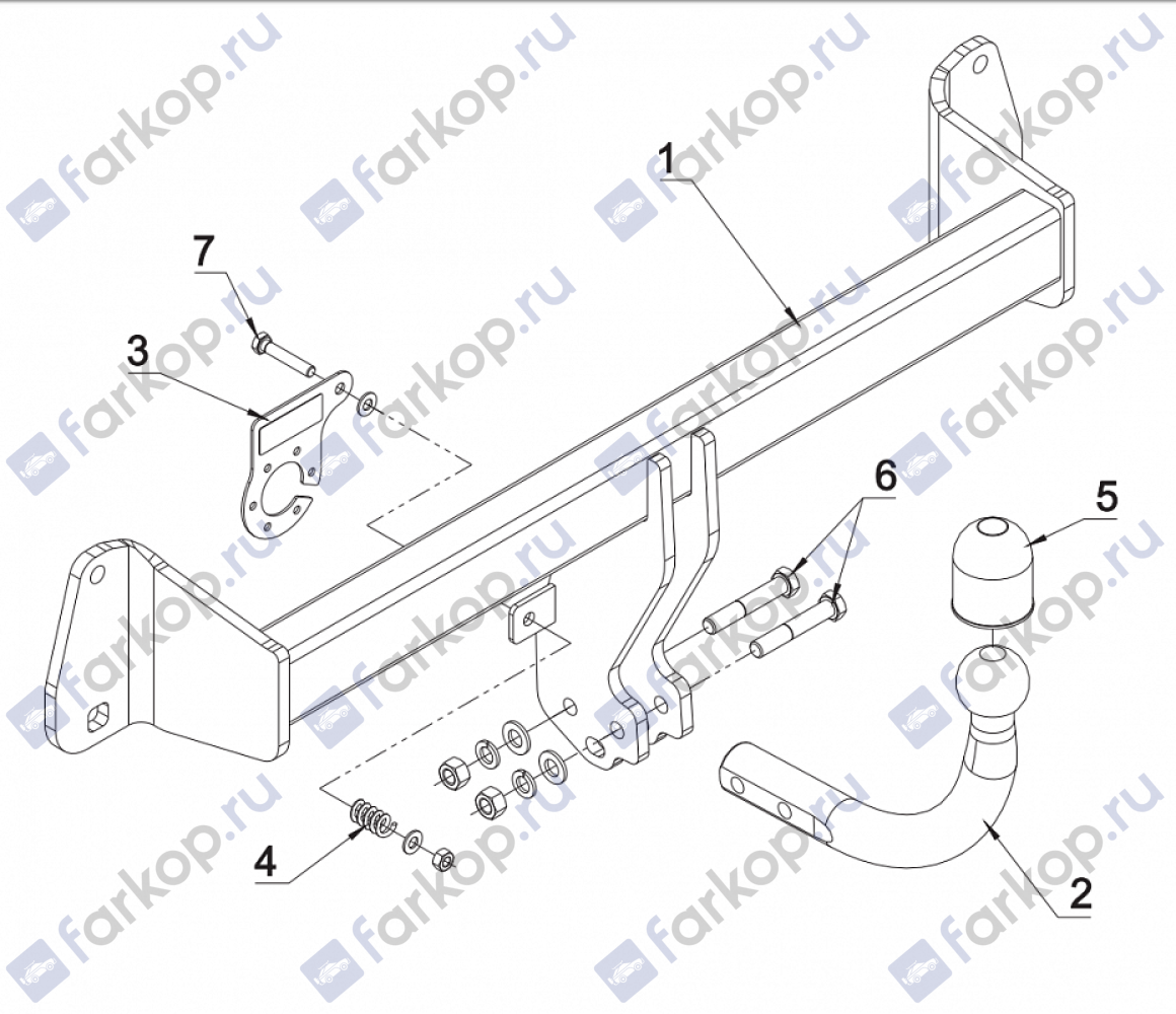 Фаркоп Auto-Hak для BMW 1 серия (F20, F21) 2011-2020 B 25 в 