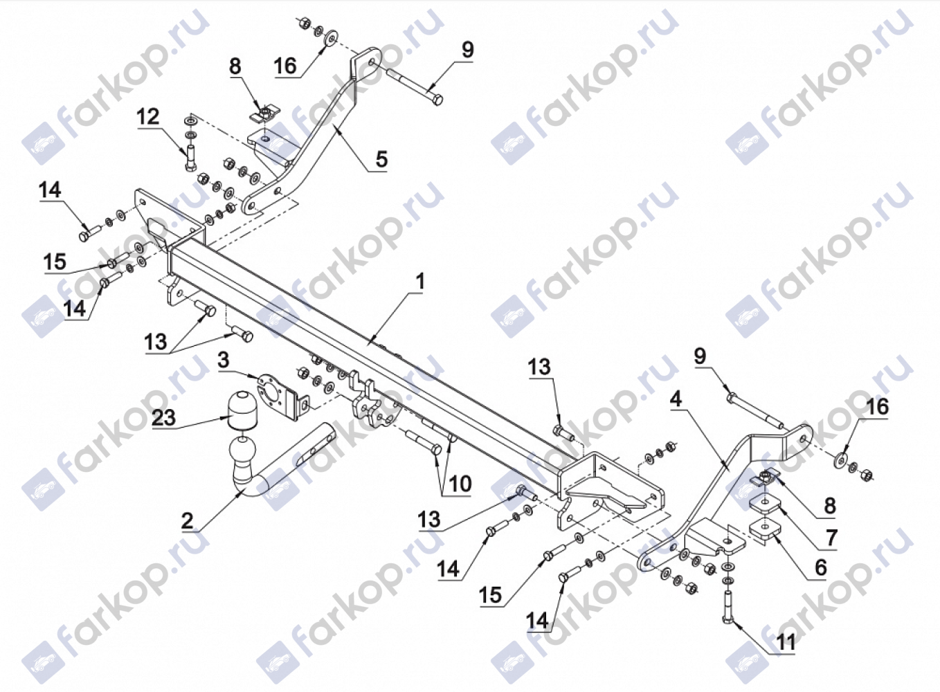 Фаркоп Auto-Hak для Citroen Jumper (фургон) 2006-, (L1, L2, L3 ) R 39 в 