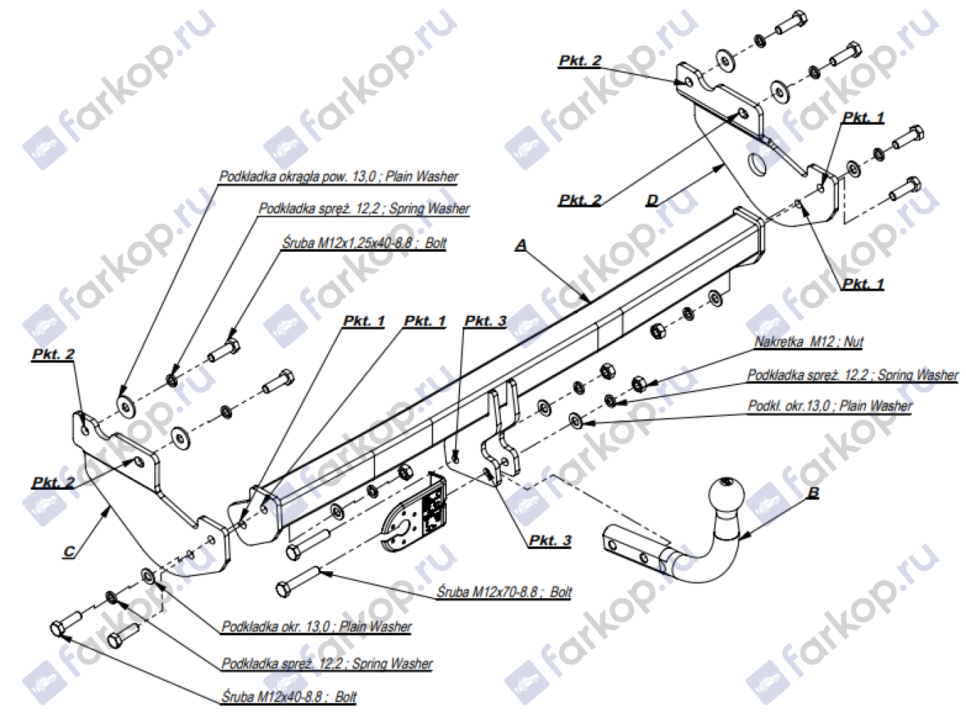 Фаркоп Imiola для Hyundai Getz (3,5 дв.хетчбек) 2002-2004 Арт. J.019 J.019 в 