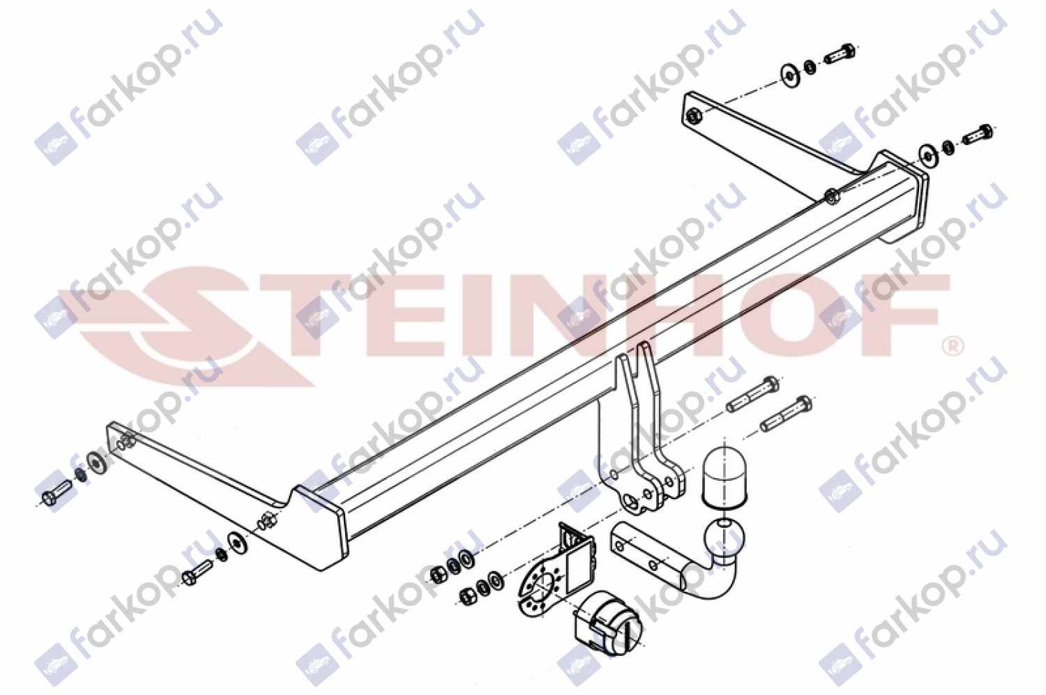 Фаркоп Steinhof для Volkswagen Passat (4D, kombi) 2010-2014 Арт. V-143 V-143 в 