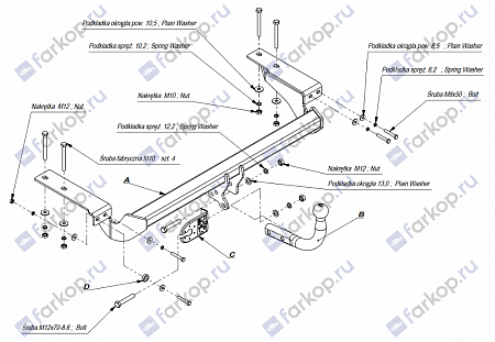 Фаркоп Imiola для Citroen C4 (5 дв.,хетчбек) 2004-2010 Арт. C.020 C.020 в 