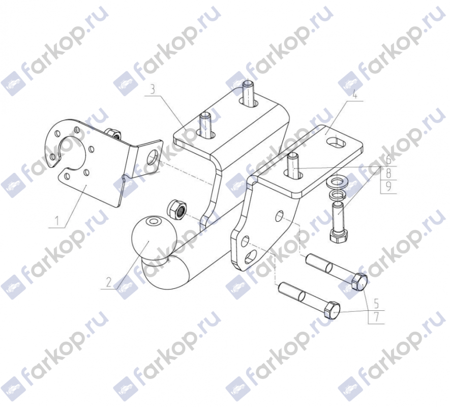 Фаркоп AvtoS для Volkswagen Amarok 2010- Арт. VW 34 VW 34 в 