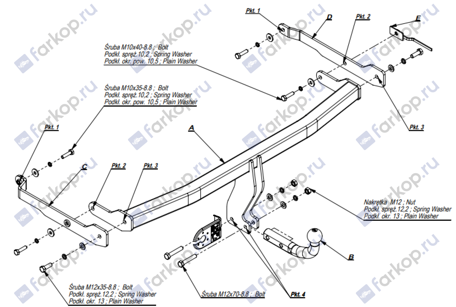 Фаркоп Imiola для Renault Megane (хетчбек) 2002-2008 Арт. R.030 R.030 в 