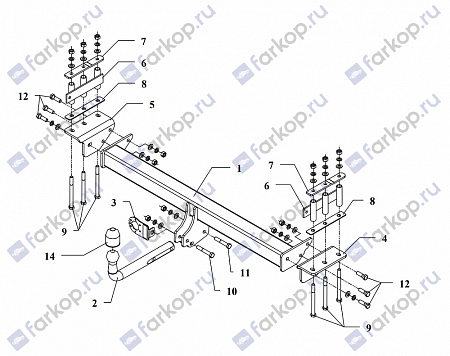 Фаркоп Auto-Hak для Nissan Patrol 1998-2004 Арт. V 02 V 02 в 