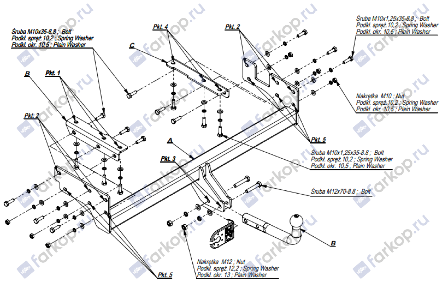 Фаркоп Imiola для Mitsubishi Outlander 2003-2007 Арт. Y.021 Y.021 в 