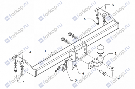 Фаркоп Auto-Hak для Toyota RAV4 1995-2000 Арт. 0 25 0 25 в 