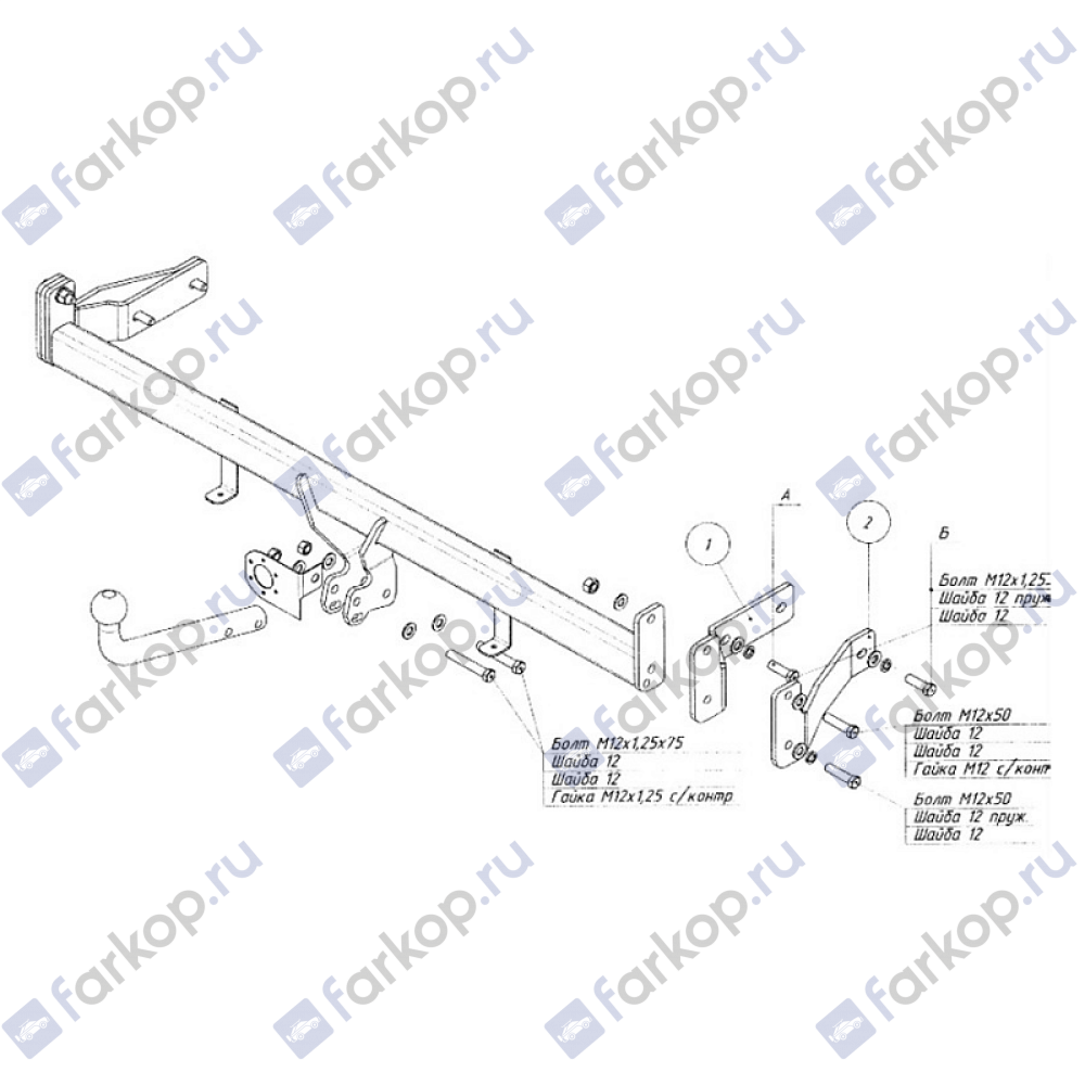 Фаркоп Oris для Kia Rio (хетчбек) 2009-2011 Арт. 6747-A 6747-A в 